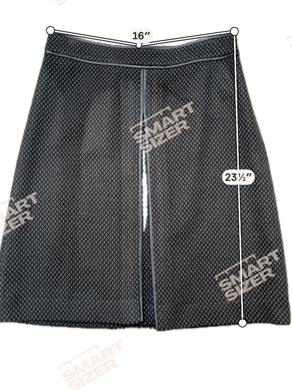 Classiques Entier Wool-Blend A-line Skirt with Black Diamond Pattern, Size 10 - Picture 6 of 8